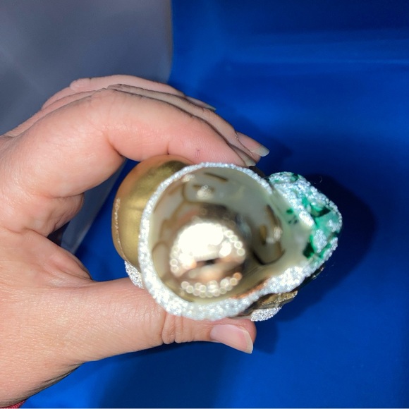 VTG Blown Glass SANTA Father Christmas Ornament CZECH REP St Nicholas gold White - Picture 11 of 11